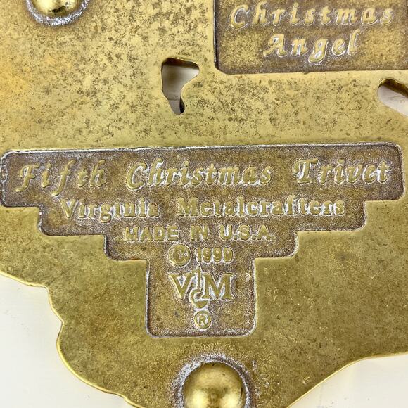 Virginia Metalcrafters Brass Christmas Angel Trivet - Picture 5 of 7